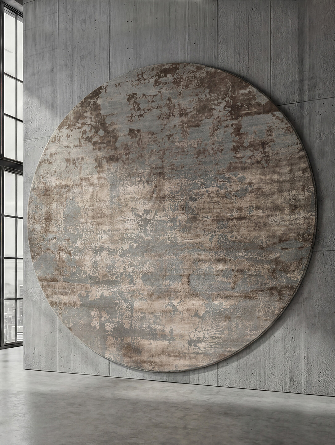 Bellora Round Carpet - Brown and Grey Image 1