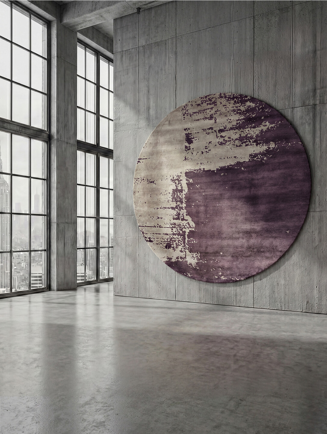 Mystica Round Carpet - Aubergine