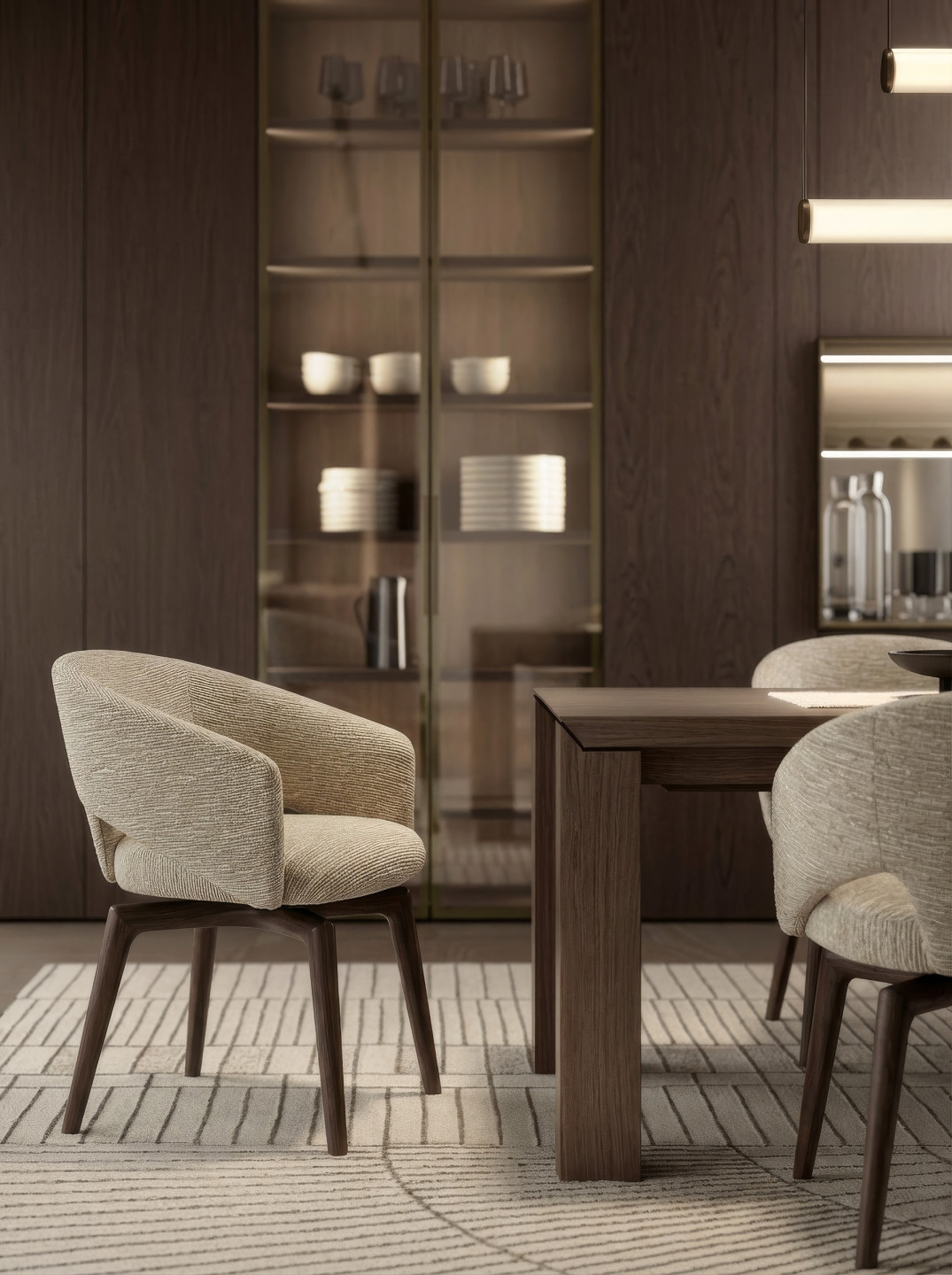 Olivieri Panels with Turri Blues dining Chair High res